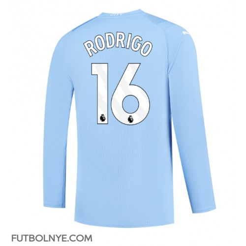 Camiseta Manchester City Rodri Hernandez #16 Primera Equipación 2023-24 manga larga